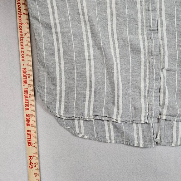 Lucky Brand Shirt Womens XL Striped Classic Long Sleeve Button Up Casual Linen - Picture 6 of 9
